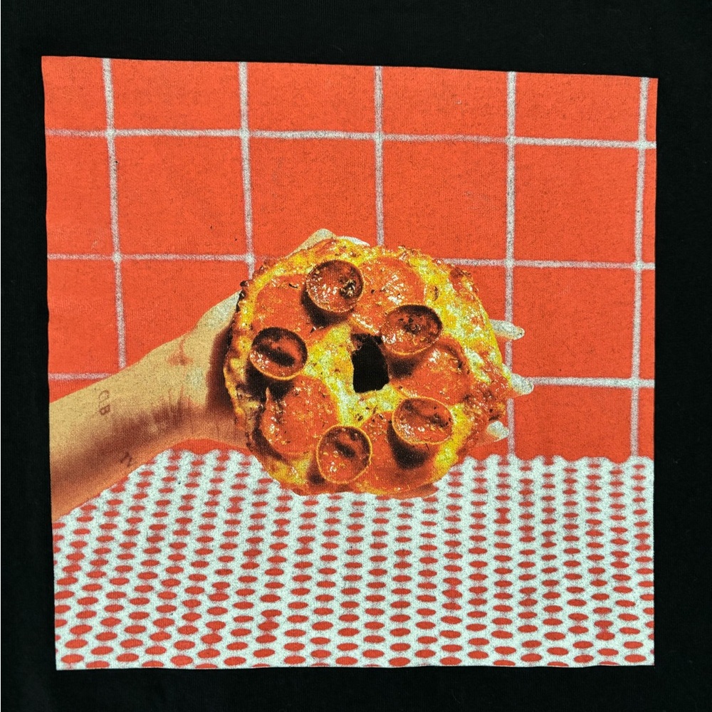 Rare Yeastie Boys X Pizza Hut Free & Easy Collab Shirt Pepperoni Bagel Sz Large